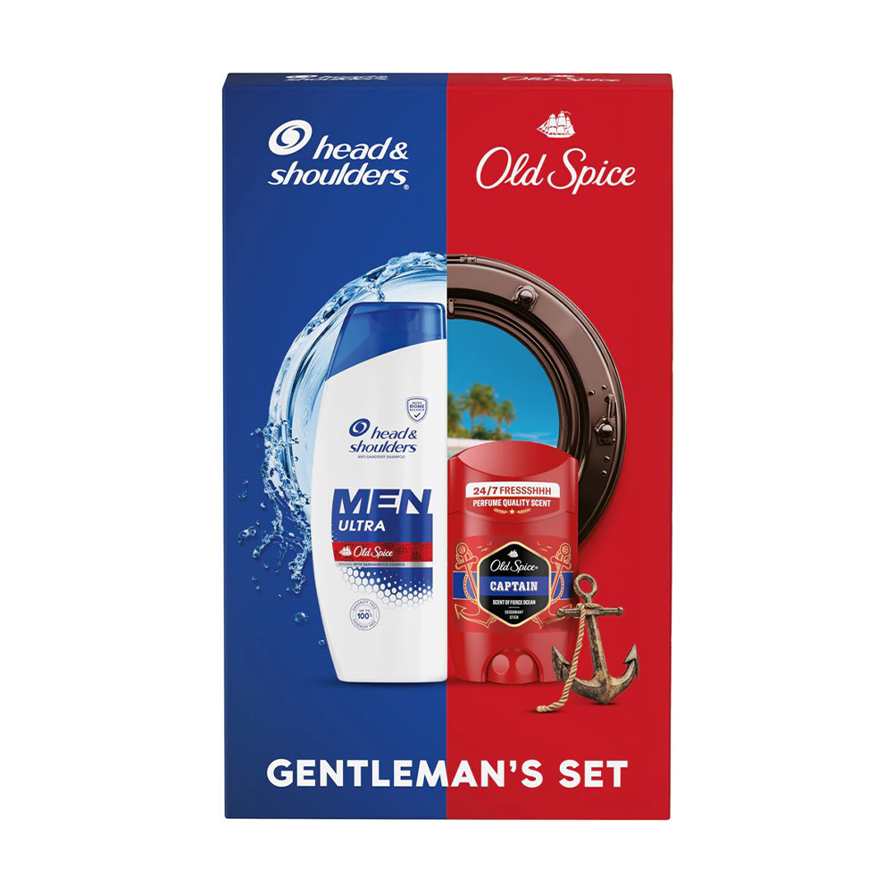 Подарунковий набір чоловічий Head &amp; Shoulders Gentleman's Set (шампунь Head &amp; Shoulders Men Ultra, 330 мл + дезодорант-стік Old Spice Captain, 50 мл)
